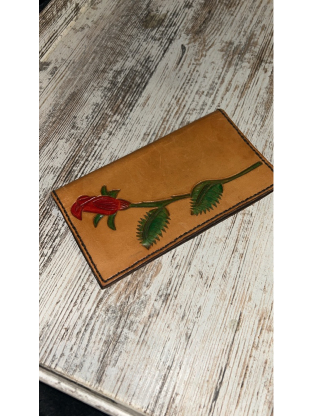 Women's Unbranded Wallet One Size Brown Red Rose